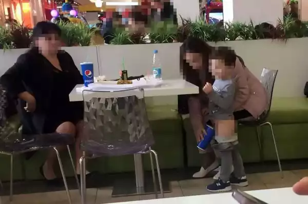 Shameless Mother Lets Her Son Urinate In A Cup He Had Been Drinking From In The Middle Of Packed Restaurant [See disgusting photo]